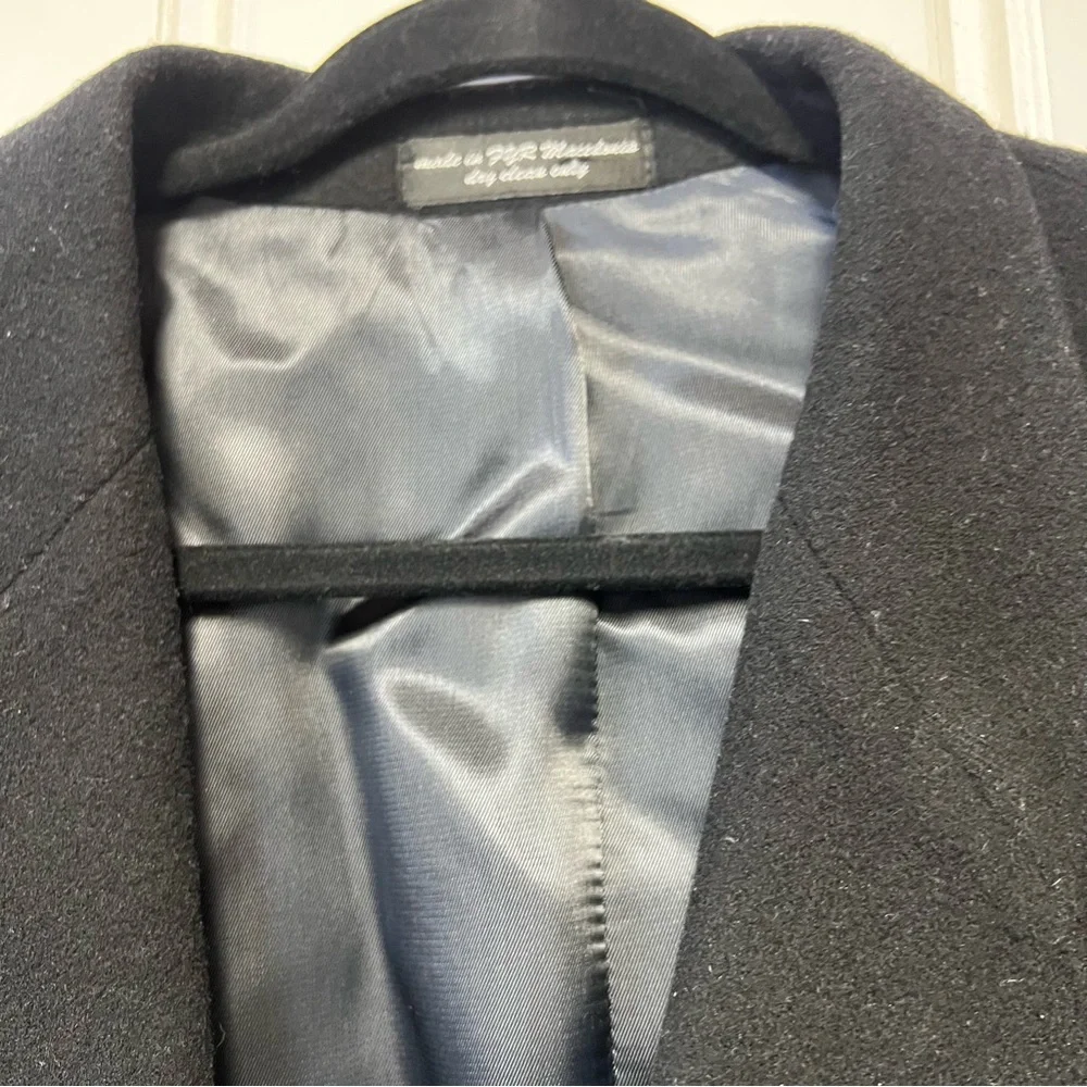 Gianfranco Ruffini Cashmere Blazer 41L Black Madein Italy Luxury Sport Coat Wool